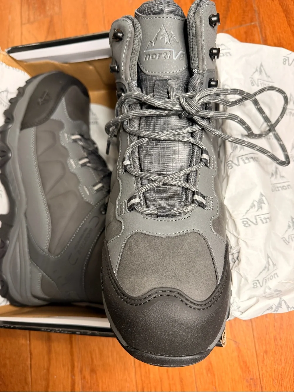 NortiV8 Men's Gray Tactical Boots - Waterproof Comfort